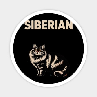 Siberian Cat Silhouette Siberian Cat Lover Magnet